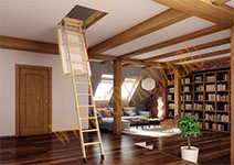 Складная чердачная деревянная лестница Fakro (Факро) LWS PLUS_60 х 94 х 280 см. _4 сегмента