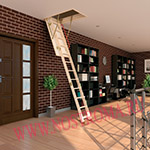 Складная чердачная деревянная лестница Fakro (Факро) LWK Plus_60 х 94 х 280 см._4 сегмента